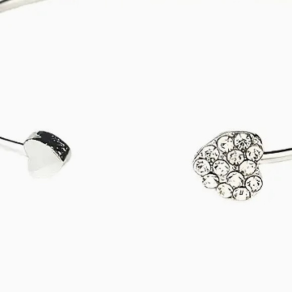 2 for $12 Adjustable Love Heart Silver and Gold-tone Bangle Bracelets - Picture 4 of 13